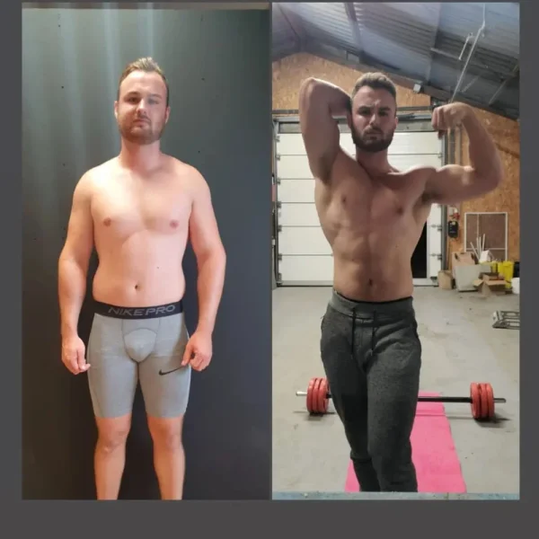 Voor- en nafoto van Ibe, 26: 3 maanden, 9,5 kg kwijt