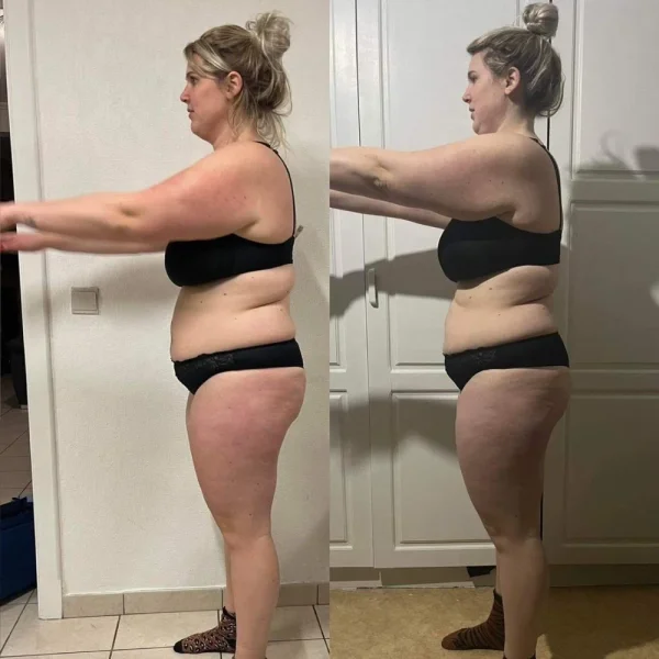 Voor- en nafoto van Margaux, 30: 4 maanden, 6 kg kwijt